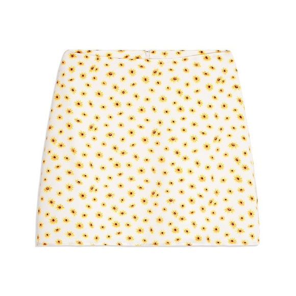 NWT WeWoreWhat Mini Slip Skirt In Ivory Multi - Picture 8 of 8